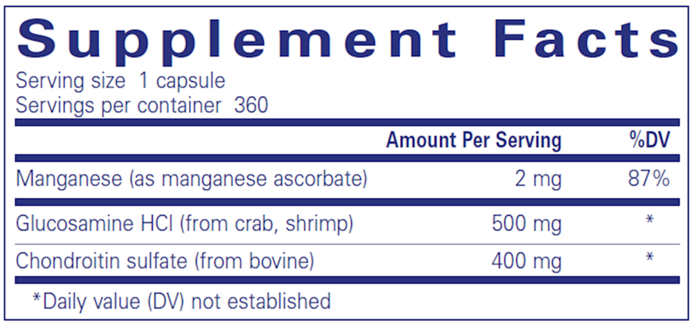 Pure Encapsulations Glucosamine Chondroitin W/ Manganese 360 capsules
