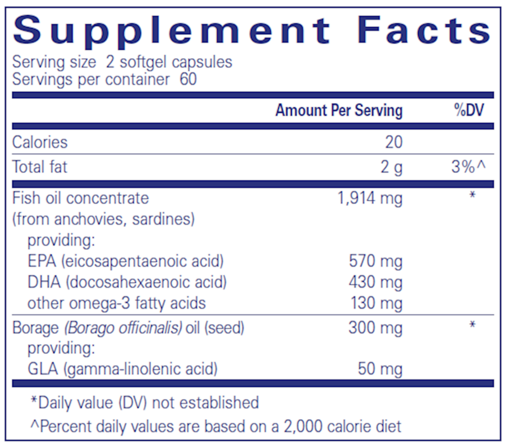 Pure Encapsulations EFA Essentials 120 Softgel Capsules