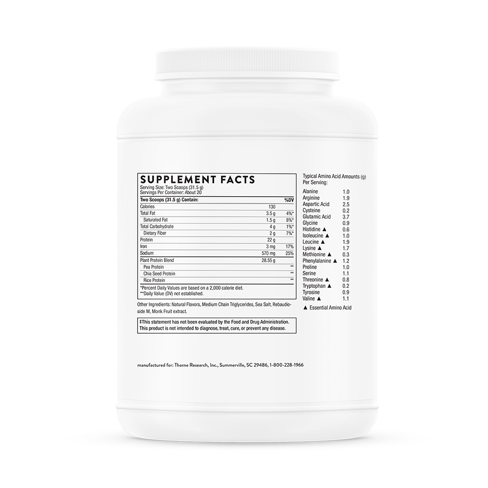 Thorne Plant Protein, Vanilla Flavored 630g