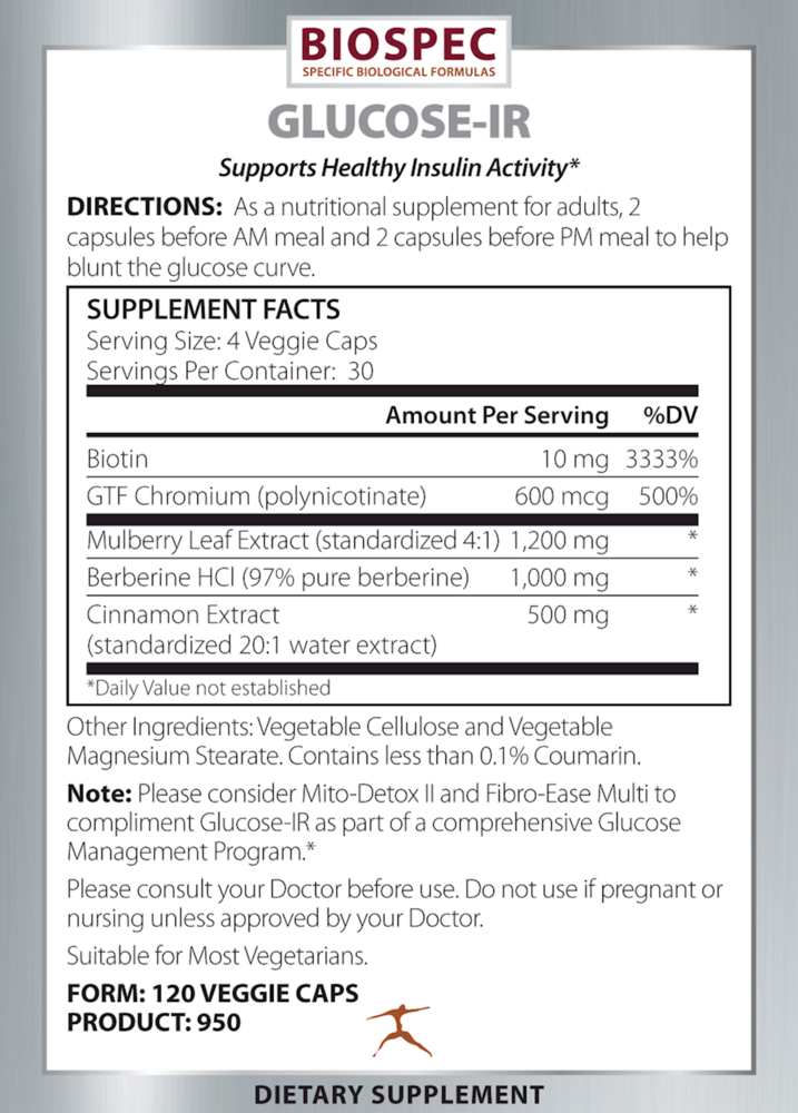 Biospec Nutritionals Glucose - IR 120 capsules