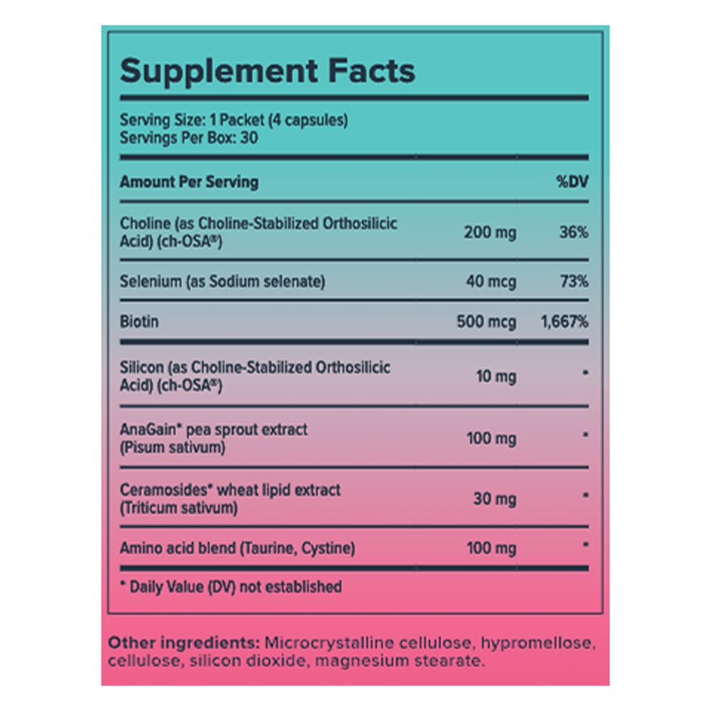 Biosil® Advanced Hair Growth – ch-OSA®, Biotin & AnaGain® for Fuller, Stronger Hair 30 packets