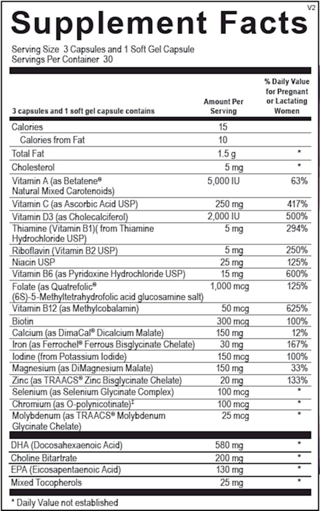 Ortho Molecular Products Prenatal Complete with DHA 30 Pack