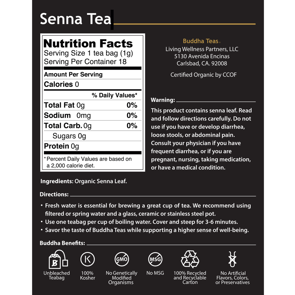Buddha Teas Senna Tea 18 Count