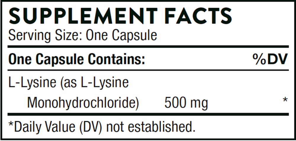 Thorne Lysine 60 capsules