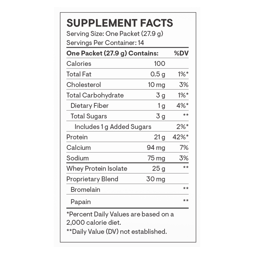 Thorne Whey Protein Isolate Vanilla Flavored 14 packets