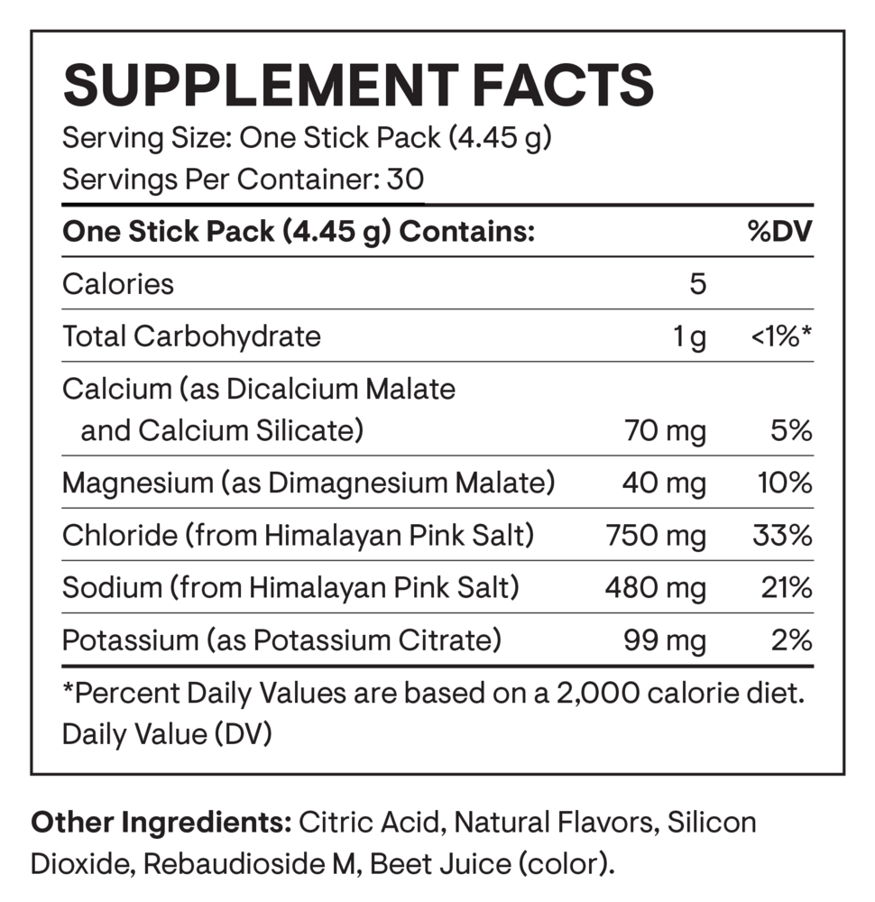 Thorne Daily Electrolytes Stick Packs, Strawberry Lemonade 30 packets