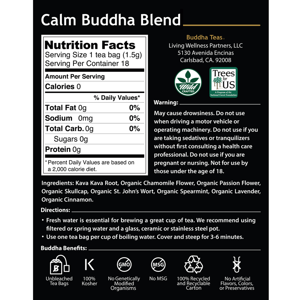 Buddha Teas Calm Buddha Blend 18 Count