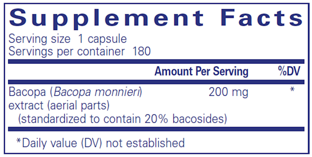 Pure Encapsulations Bacopa Monnieri 180 capsules