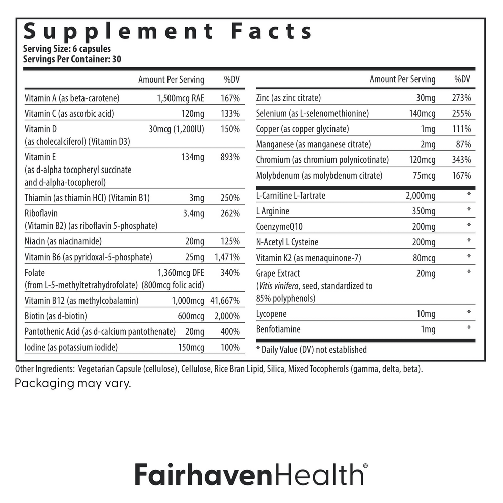 Fairhaven Health FH PRO® Fertility Multivitamin for Men 180 capsules