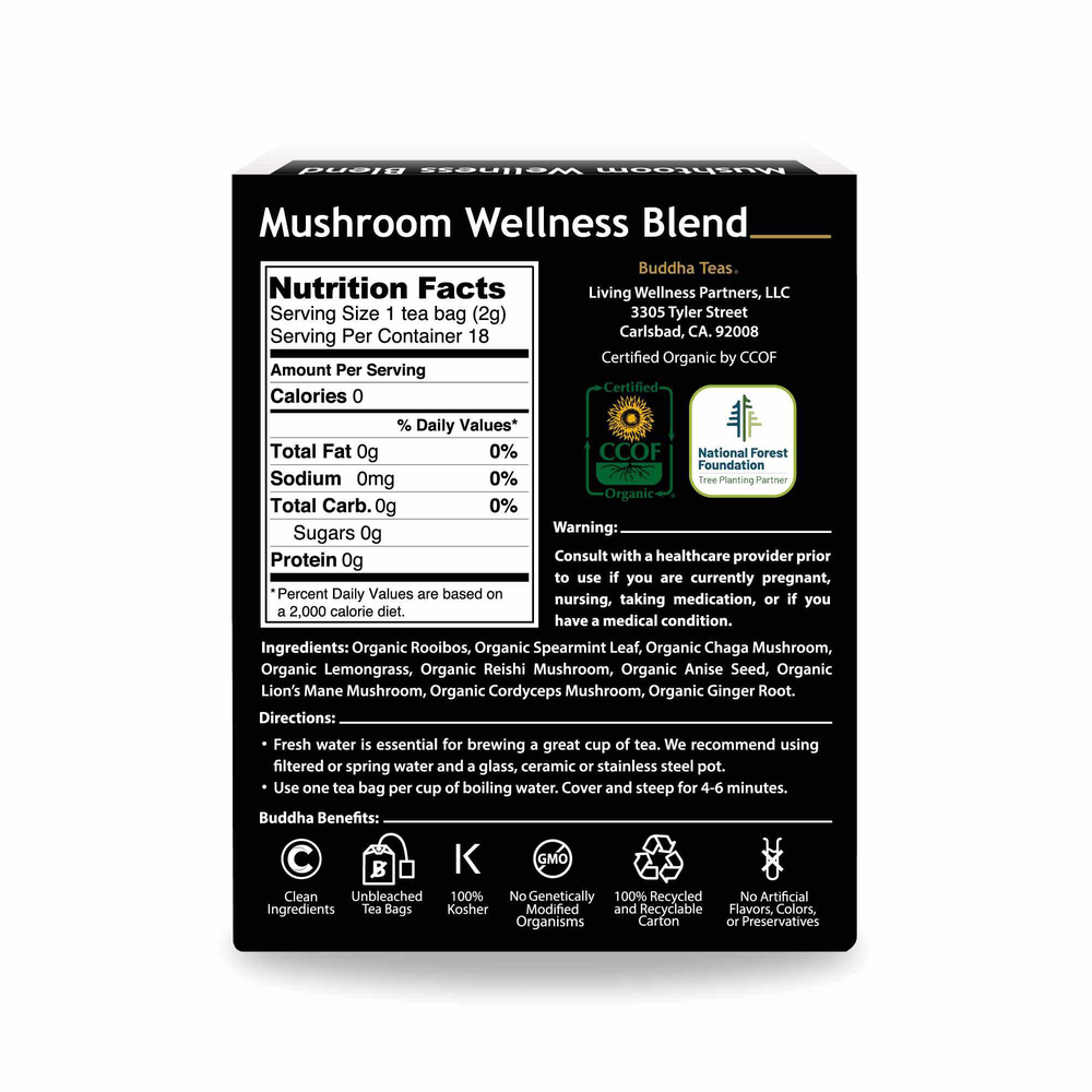 Buddha Teas Mushroom Wellness Blend 18 Count