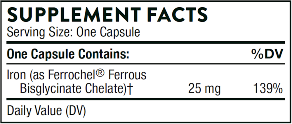 Thorne Iron Bisglycinate NSF 60 capsules