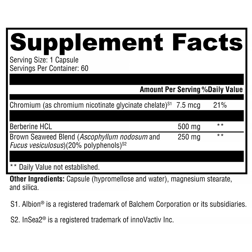XYMOGEN Berberine with InSea2 60 capsules