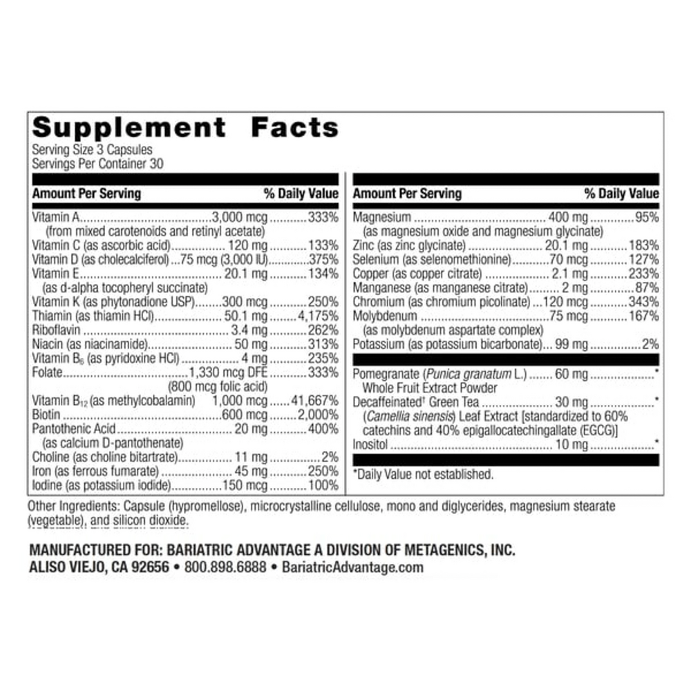 Bariatric Advantage Ultra Multi Formula with Iron 90 capsules