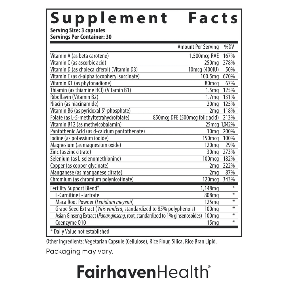 Fairhaven Health FertilAid® Multivitamin for Men 90 capsules