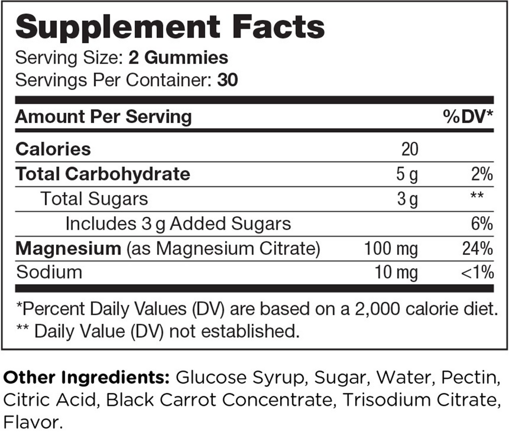 Chapter One Vitamins Magnesium Gummies, Raspberry Flavor 60 gummies