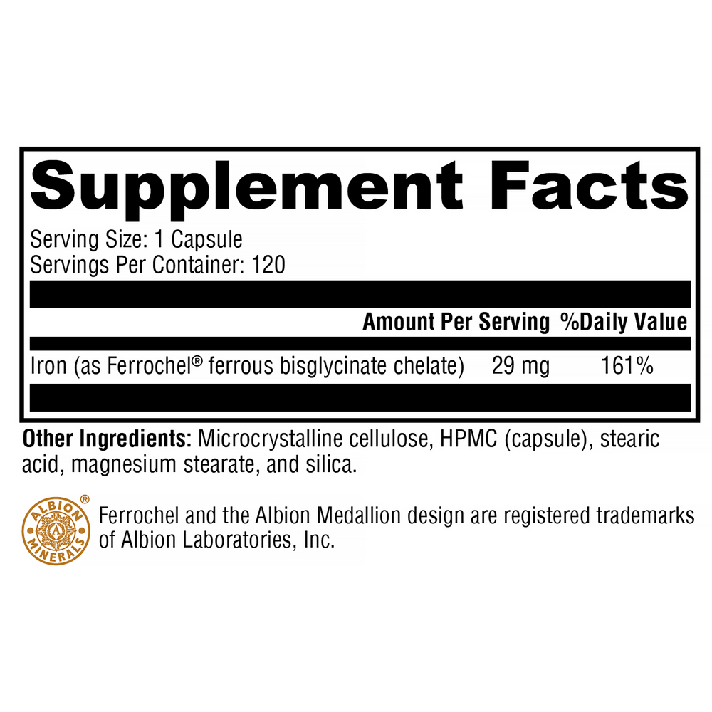 XYMOGEN Iron Glycinate 120 capsules