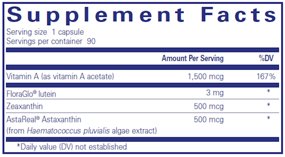 Pure Encapsulations Vitamin A + Carotenoids 90 capsules