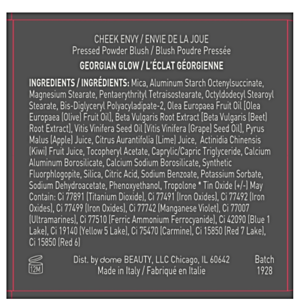 Dome Beauty Cheek Envy Pressed Powder Blush Georgian 0.88oz