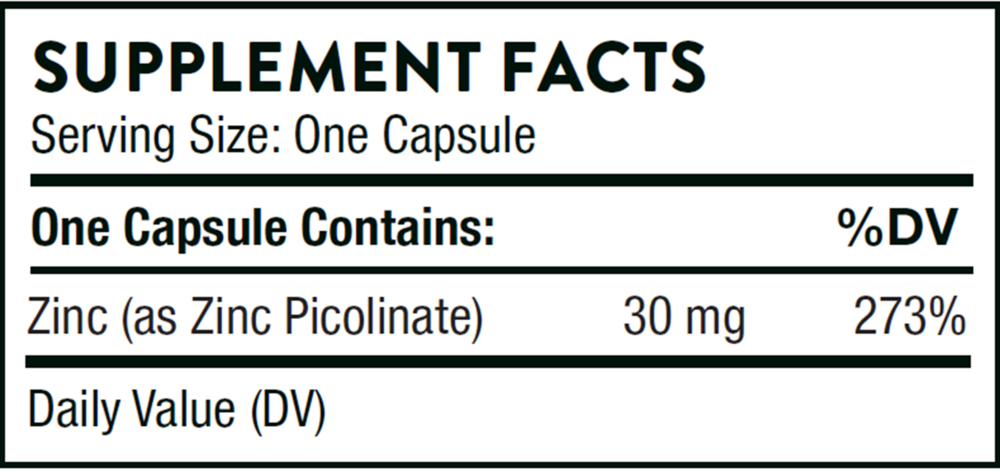 Thorne Zinc Picolinate 30mg - NSF Certified for Sport 60 capsules