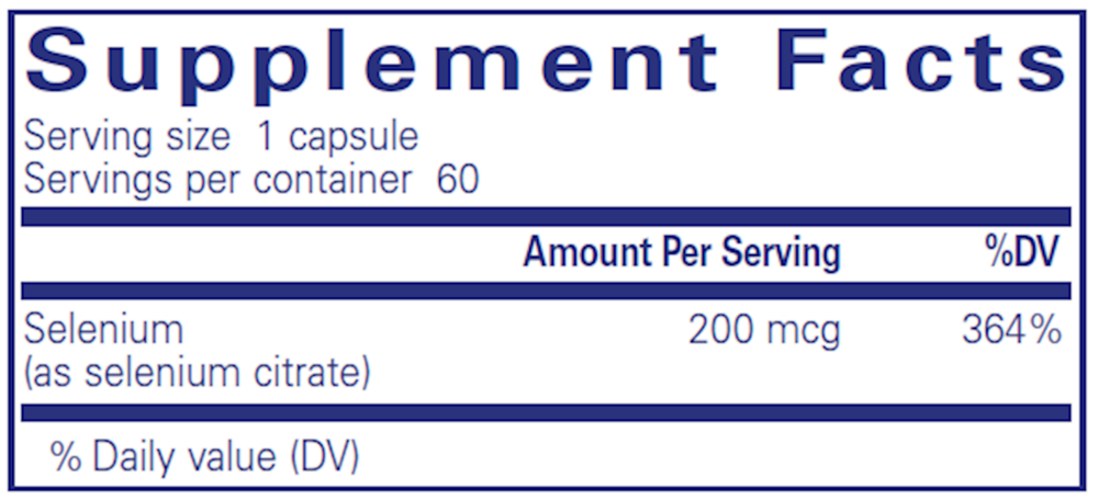 Pure Encapsulations Selenium (Citrate) 60 capsules