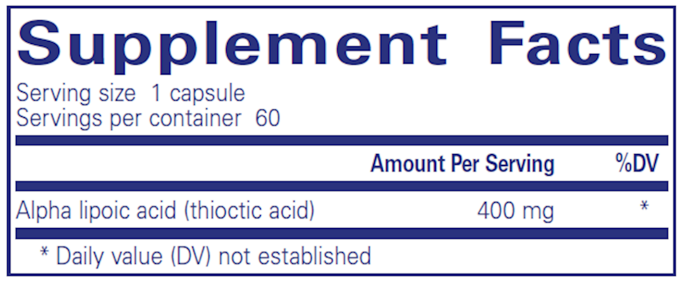Pure Encapsulations Alpha Lipoic Acid 400mg 60 capsules