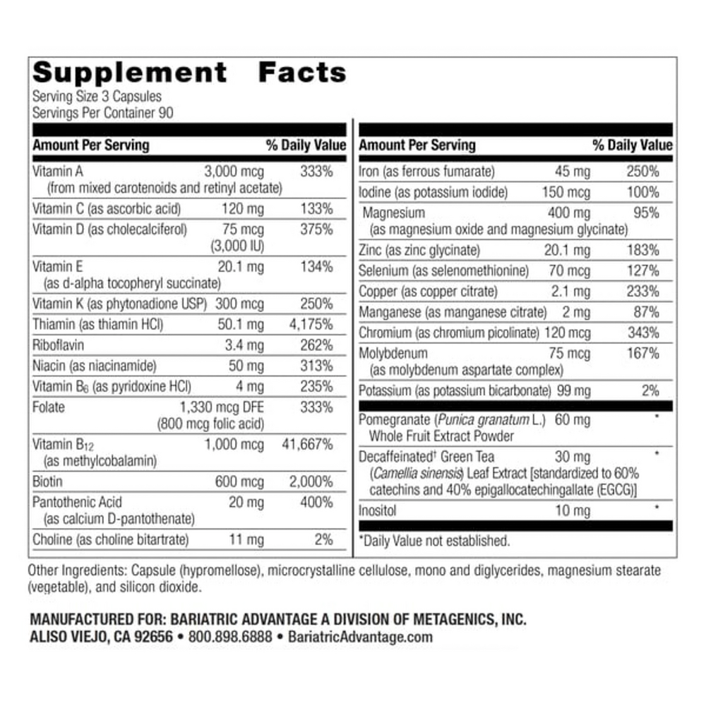 Bariatric Advantage Ultra Multi Formula with Iron 270 capsules
