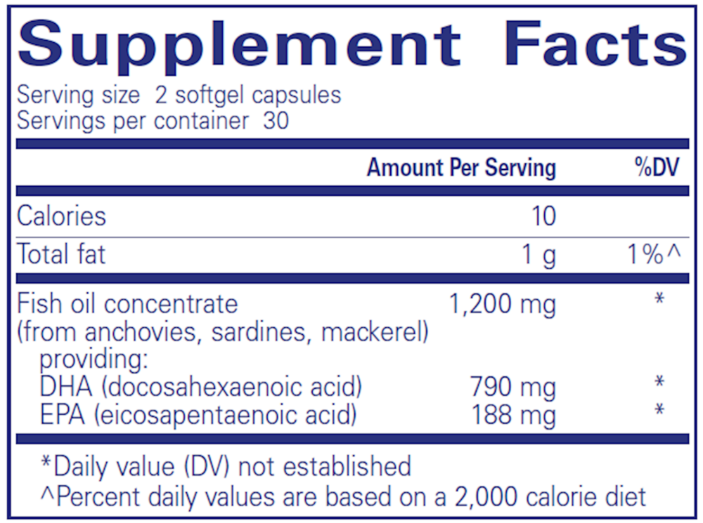 Pure Encapsulations DHA Ultimate 60 softgel capsules