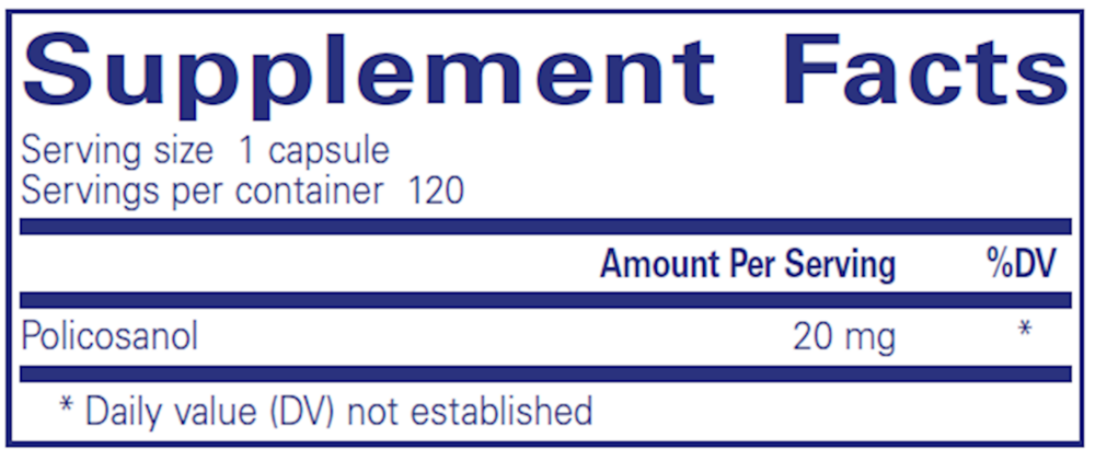 Pure Encapsulations Policosanol 20mg 120 capsules