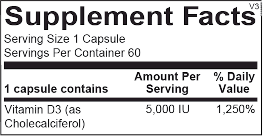 Ortho Molecular Product Vitamin D 5,000 IU 60 capsules