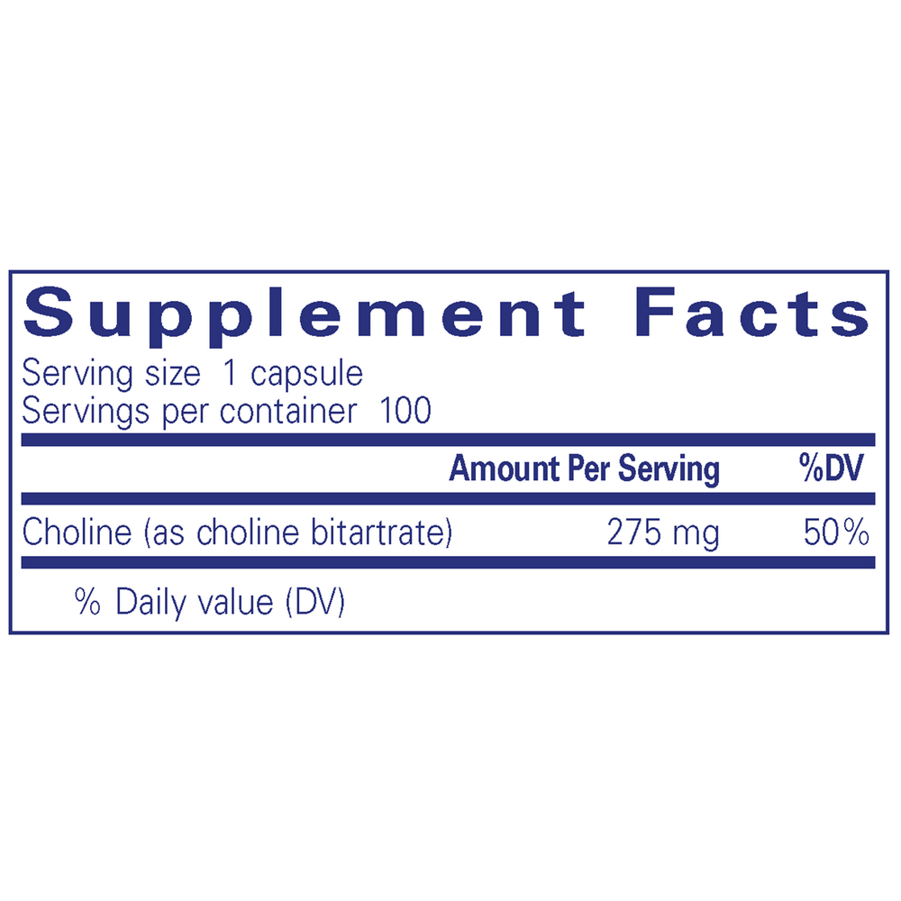 Pure Encapsulations Choline (bitartrate) 100 capsules