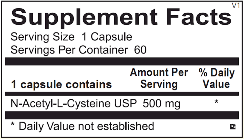 Ortho Molecular Products N-Acetyl Cysteine (NAC) 500 mg — 60 Capsules
