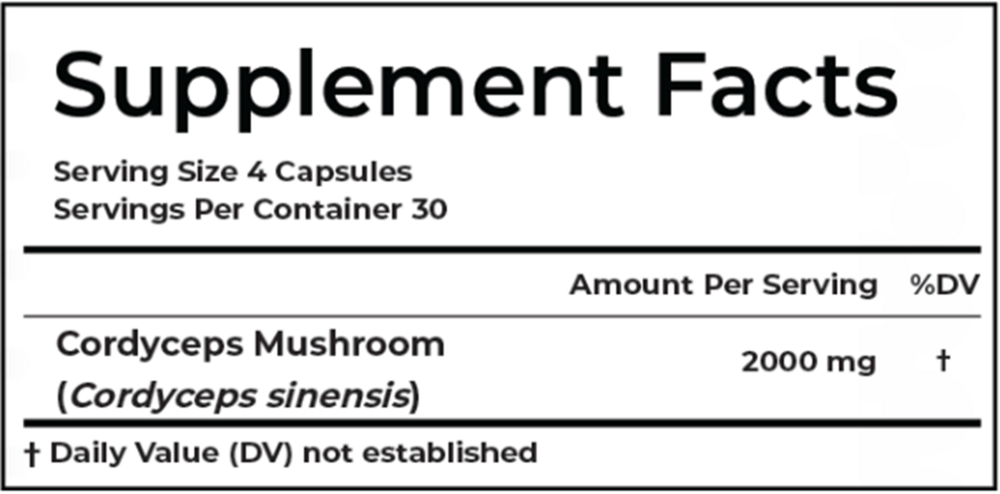 Bio Essence Health Science Cordyceps Mushroom 120 capsules
