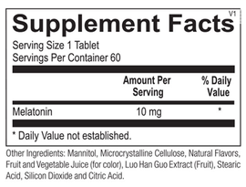 Ortho Molecular Product Melatonin 10 MG 60 capsules