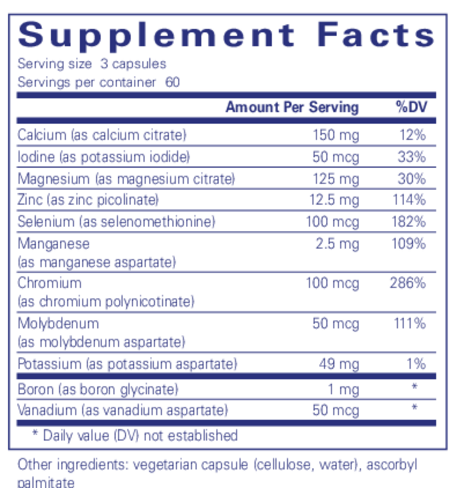 Pure Encapsulations Mineral 650 W/O Cu &Fe 180 capsules