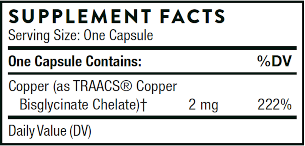 Thorne Copper Bisglycinate 60 capsules