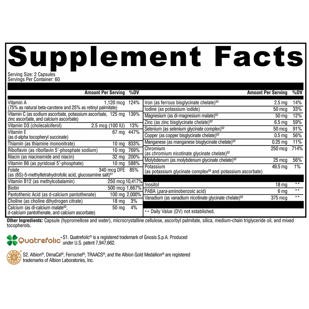 XYMOGEN ActivNutrients (Multivitamin) 120 capsules
