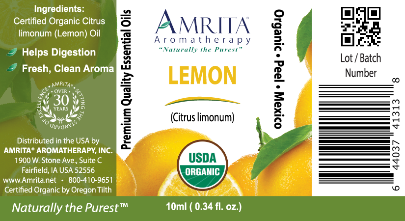 Amrita Aromatherapy Organic Lemon, Yellow 0.34oz