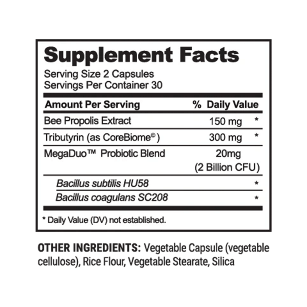 Beekeeper's Naturals Propolis Complete Gut Health 60 capsules