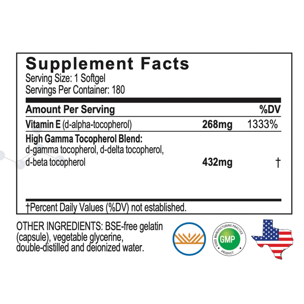 A.C. Grace UNIQUE E® Mixed Tocopherols Concentrate 180 Softgels