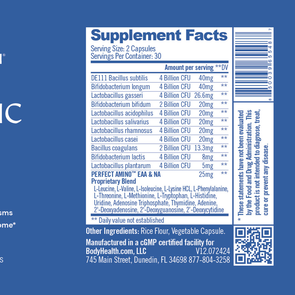 BodyHealth Probiotic - Enhanced with PerfectAmino 60 capsules