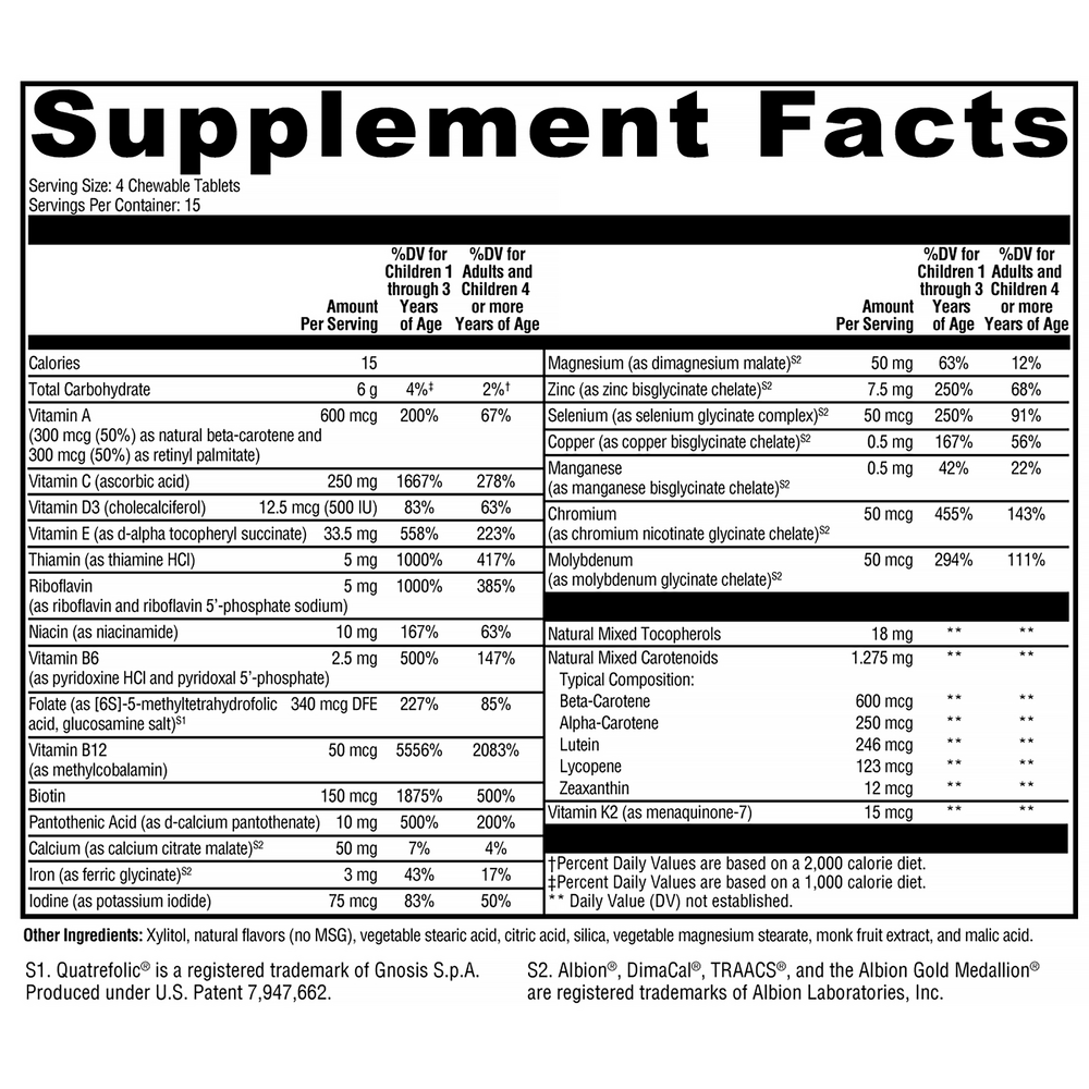 XYMOGEN ActivNutrients Chewable Mixed Berry (Multivitamin) 60 chewables