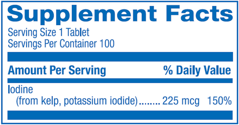 Anabolic Laboratories Natural Iodine From Kelp 100 tablets