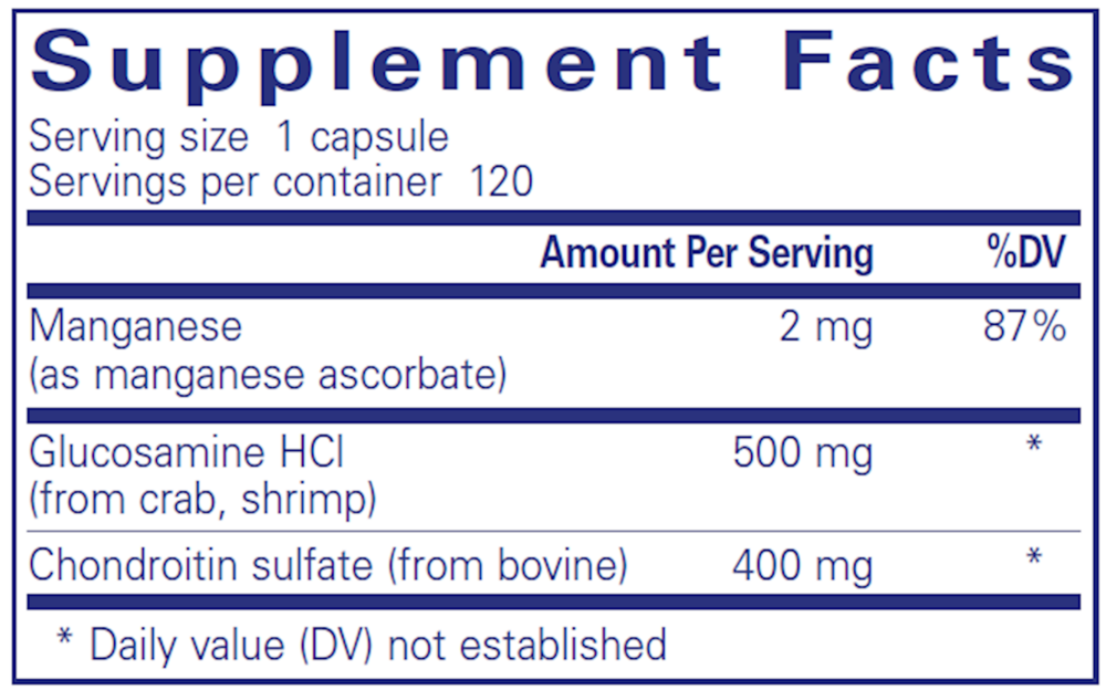 Pure Encapsulations Glucosamine Chondroitin W/ Manganese 120 capsules