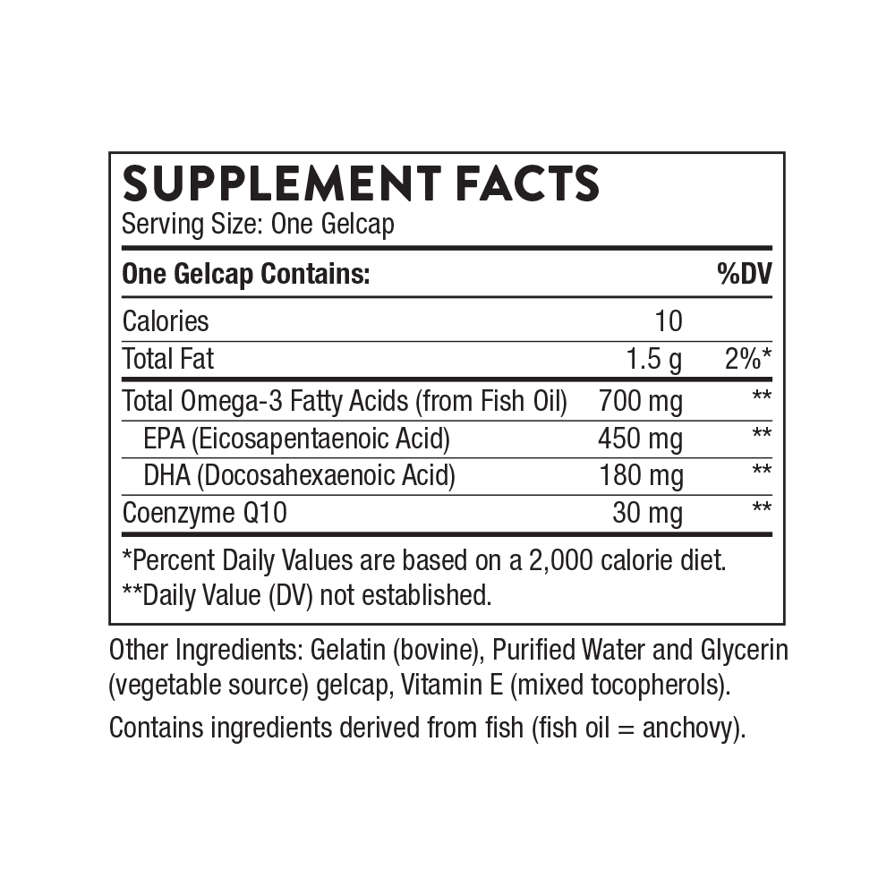 Thorne Omega-3 with CoQ10 90 gelcaps