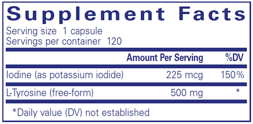 Pure Encapsulations Iodine & Tyrosine 120 capsules