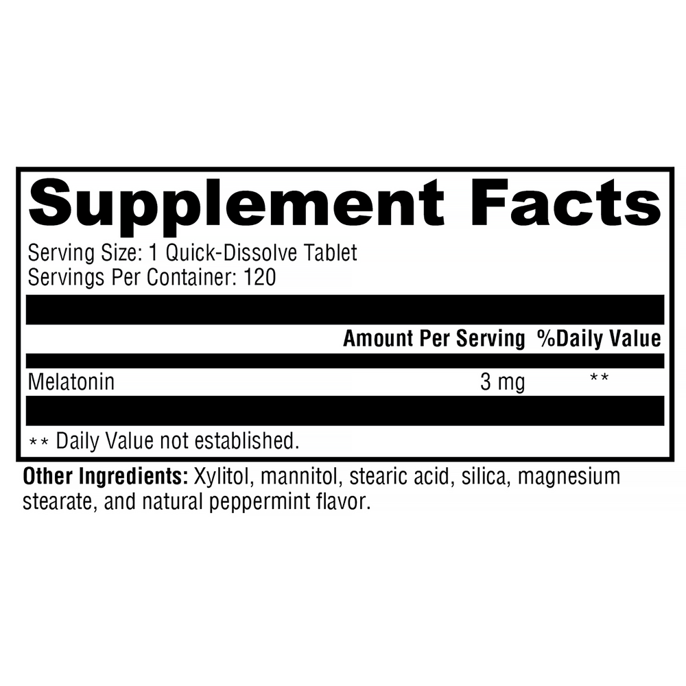 XYMOGEN Melatonin Peppermint 120 tablets
