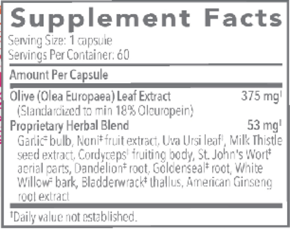 Biocidin Botanicals Olivirex (Olive Leaf Combination) 60 capsules