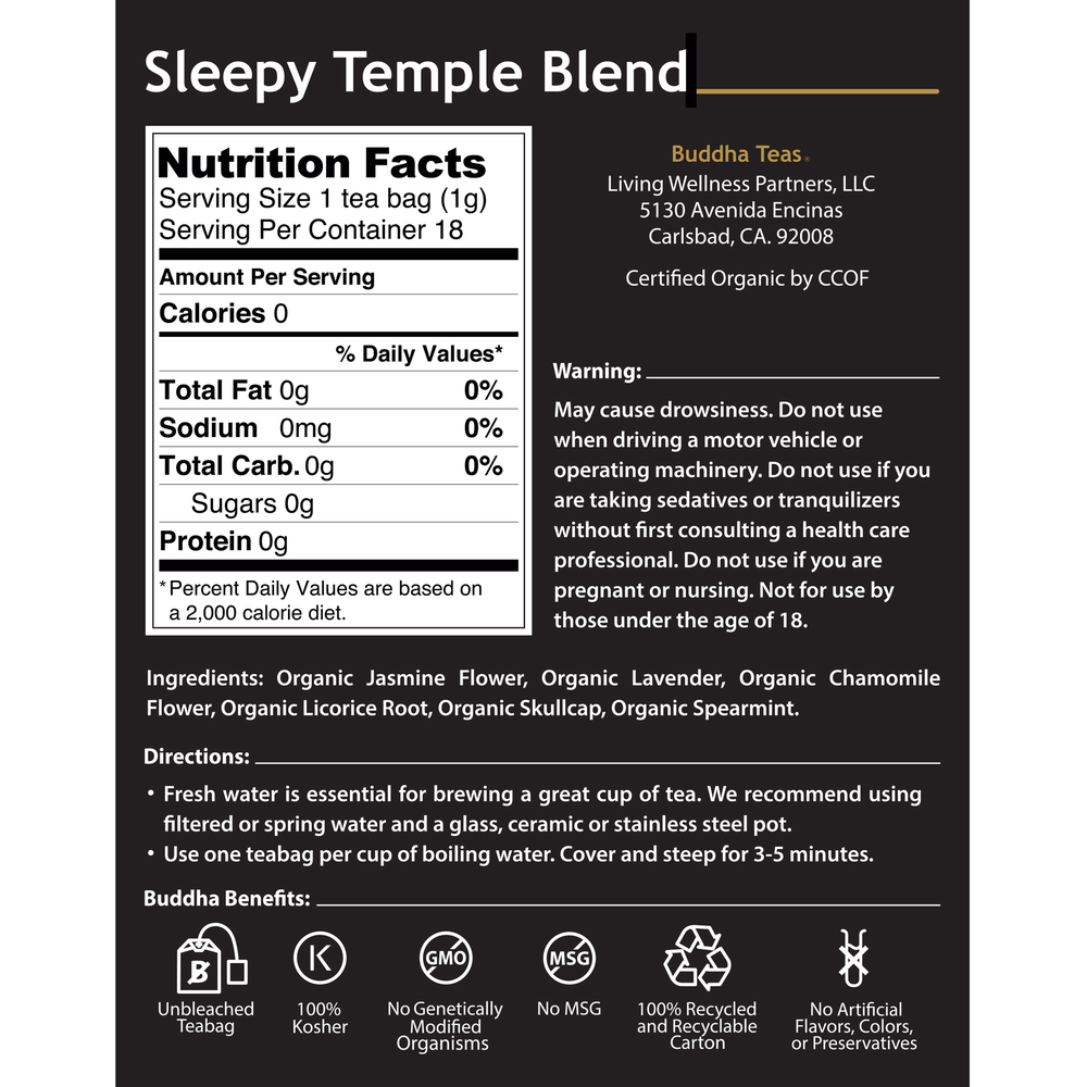 Buddha Teas Sleepy Temple Blend 18 Count