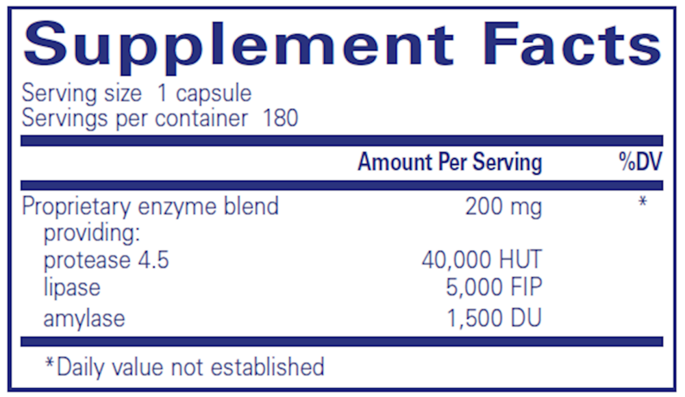 Pure Encapsulations Pancreatic Vegenzymes 180 capsules