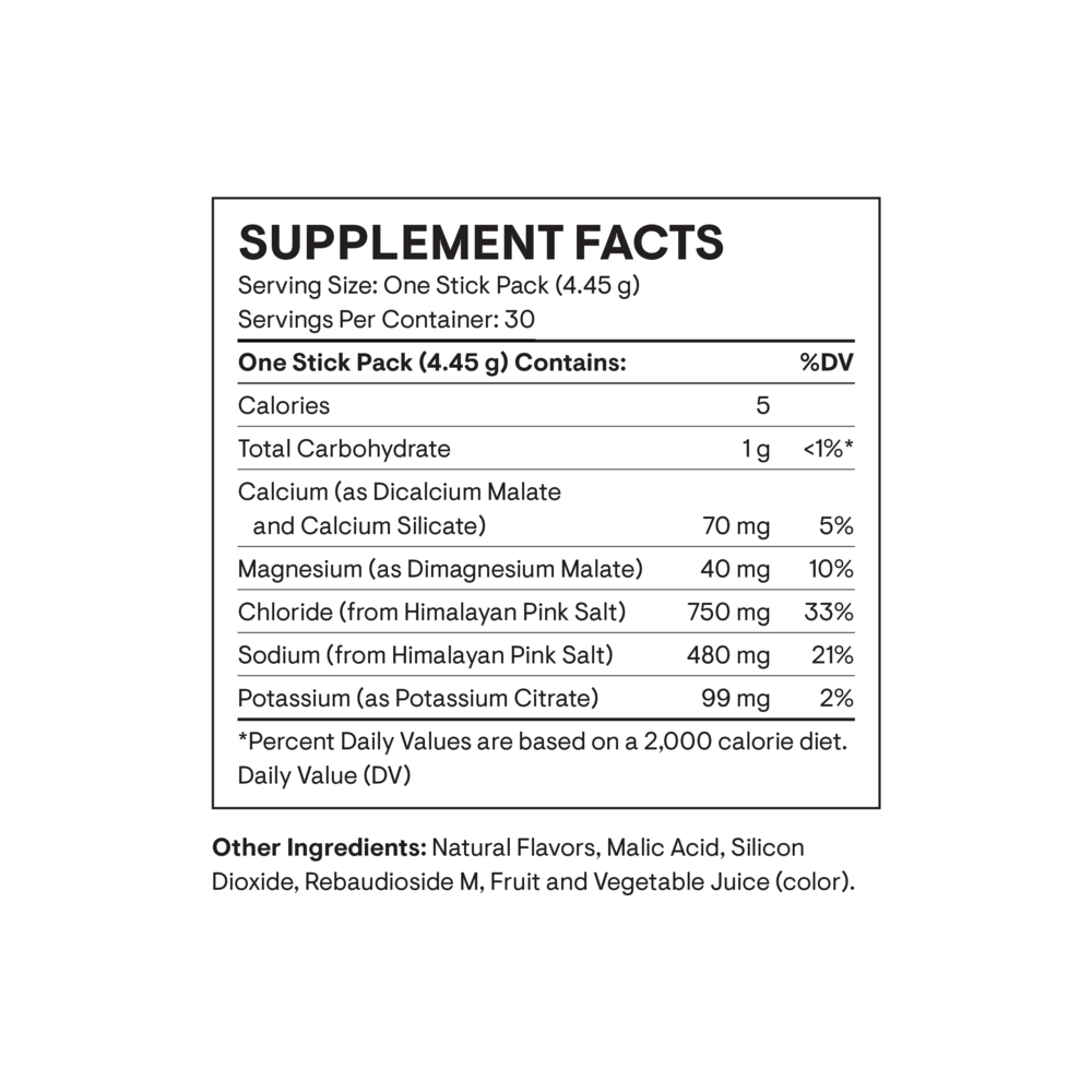 Thorne Daily Electrolytes Stick Packs, Blackberry 30 packets